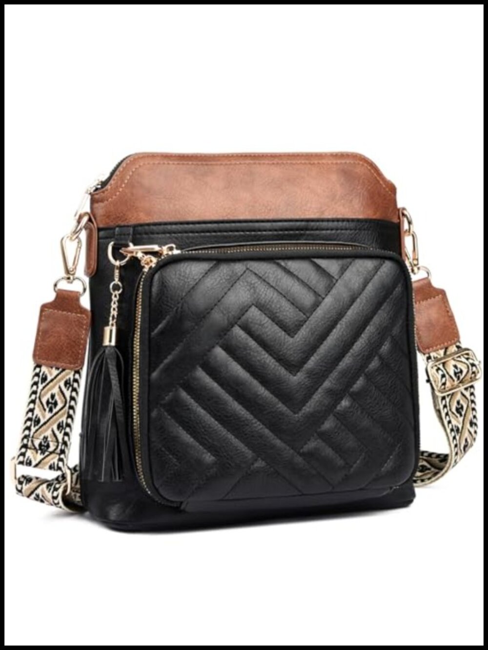 Anti-Theft Crossbody Purse Built-in RFID Wallet Vegan Leather Travel Bag